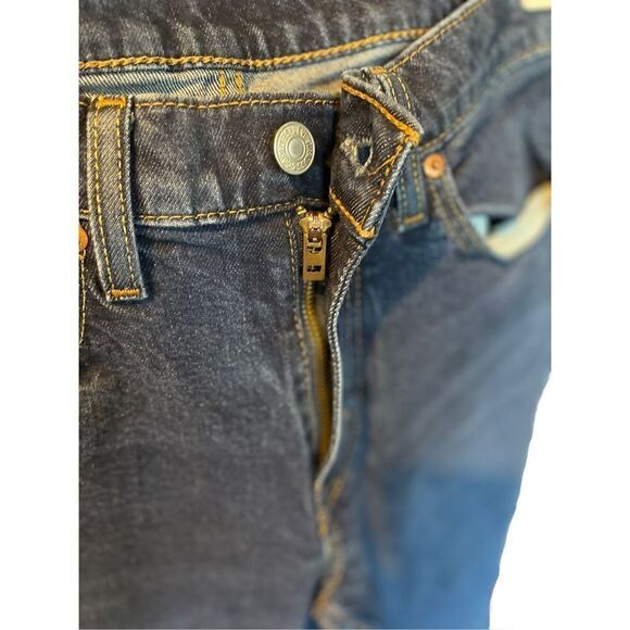 Levis Men's Blue Mid Rise Full Length Dark Wash Slim Fit Denim Jeans Size 31x32 - Picture 11 of 13